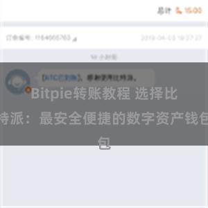 Bitpie转账教程 选择比特派：最安全便捷的数字资产钱包