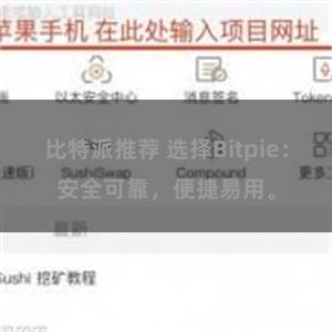 比特派推荐 选择Bitpie：安全可靠，便捷易用。