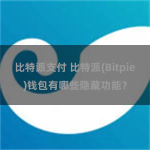 比特派支付 比特派(Bitpie)钱包有哪些隐藏功能？