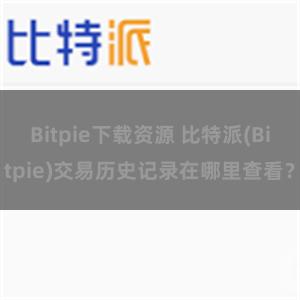 Bitpie下载资源 比特派(Bitpie)交易历史记录在哪里查看？