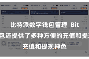 比特派数字钱包管理  Bitpie钱包还提供了多种方便的充值和提现神色